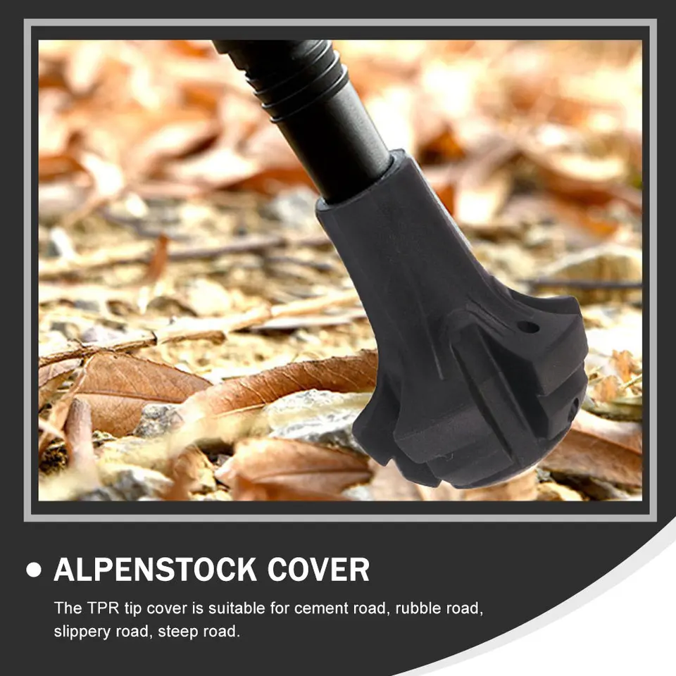 Protezioni Per Puntali Bastoncini Trekking In TPR – 55 Mm, Diametro Interno 12 Mm, Antiusura, Per Ghiaccio, Asfalto, Roccia, 4 Pezzi