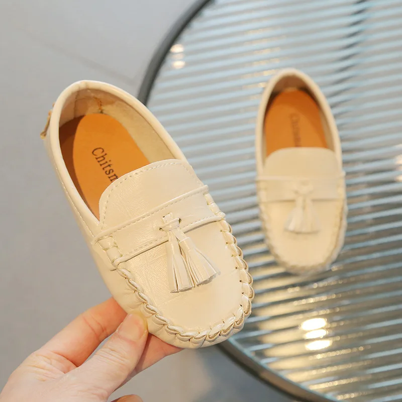 Kids Shoes Boys Girls Slip on Casual Shoes Children Shallow Soft Sole Leather Shoe Toddler Lightweight Flat Loafers Zapatos Ni&ntilde;o