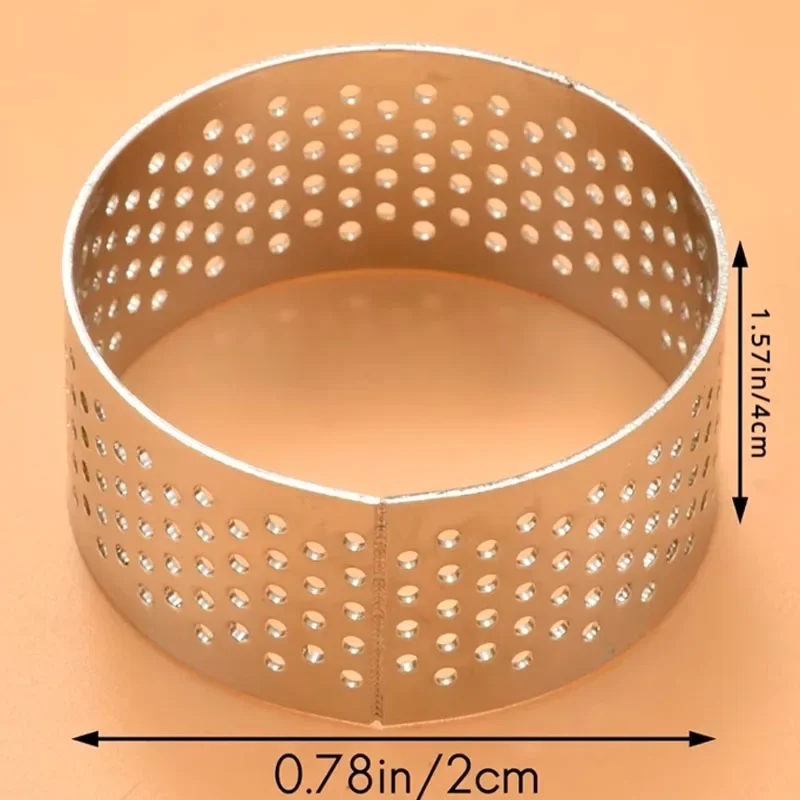 Tortenringe Edelstahl – 24 Stück (12x 7,6 Cm & 12x 5,1 Cm), Perforiert, Antihaftbeschichtet, Für Tartes, Mini-Kuchen & Desserts