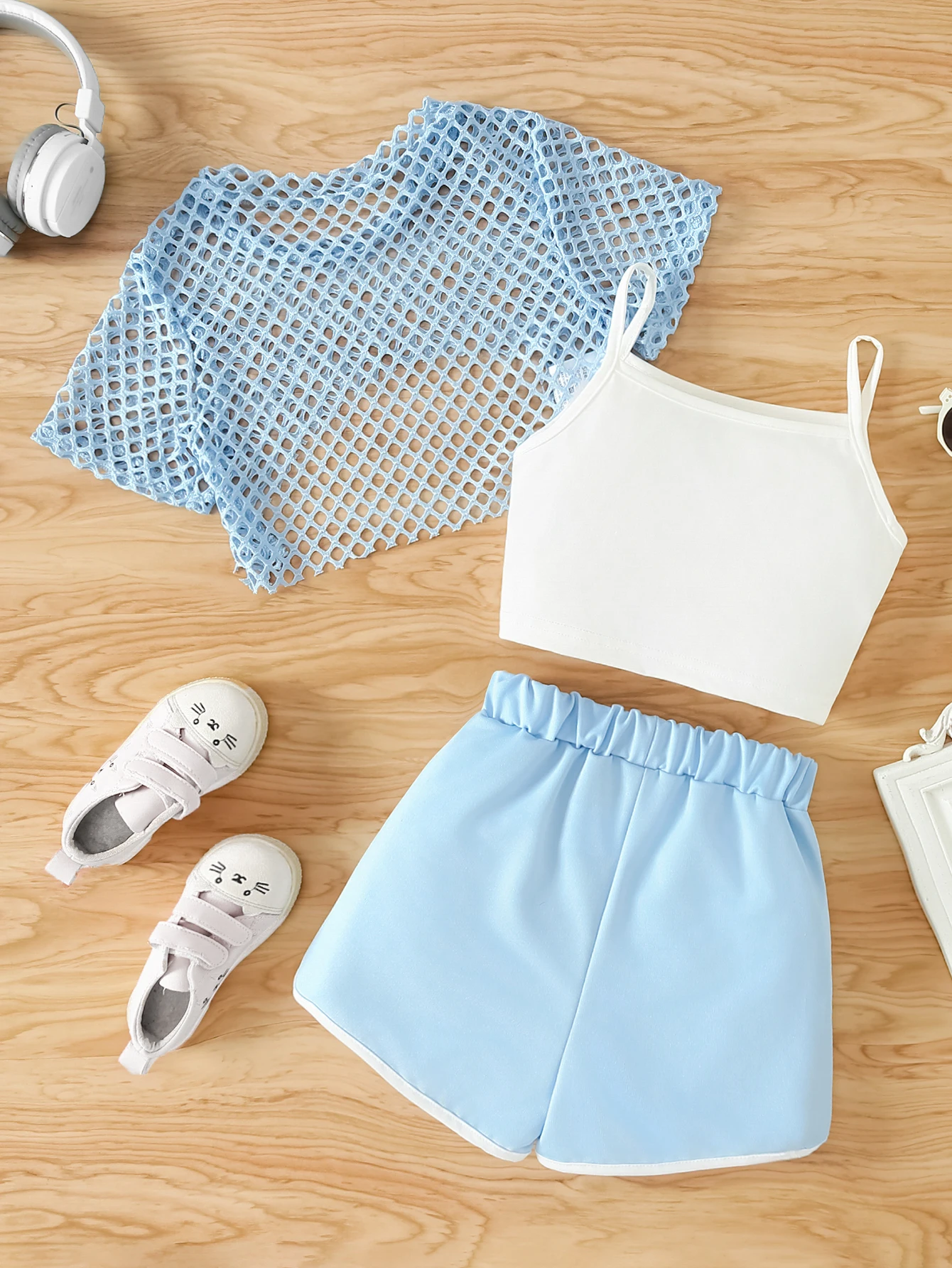 Girls' Three-Piece Outfits New Breathable Summer Thin Fashion