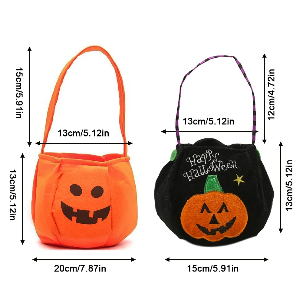 1pc Halloween Loot Party Kids Pumpkin Trick Or Treat Tote Bags Candy Bag Halloween Candy Storage Bucket Portable Gift Basket