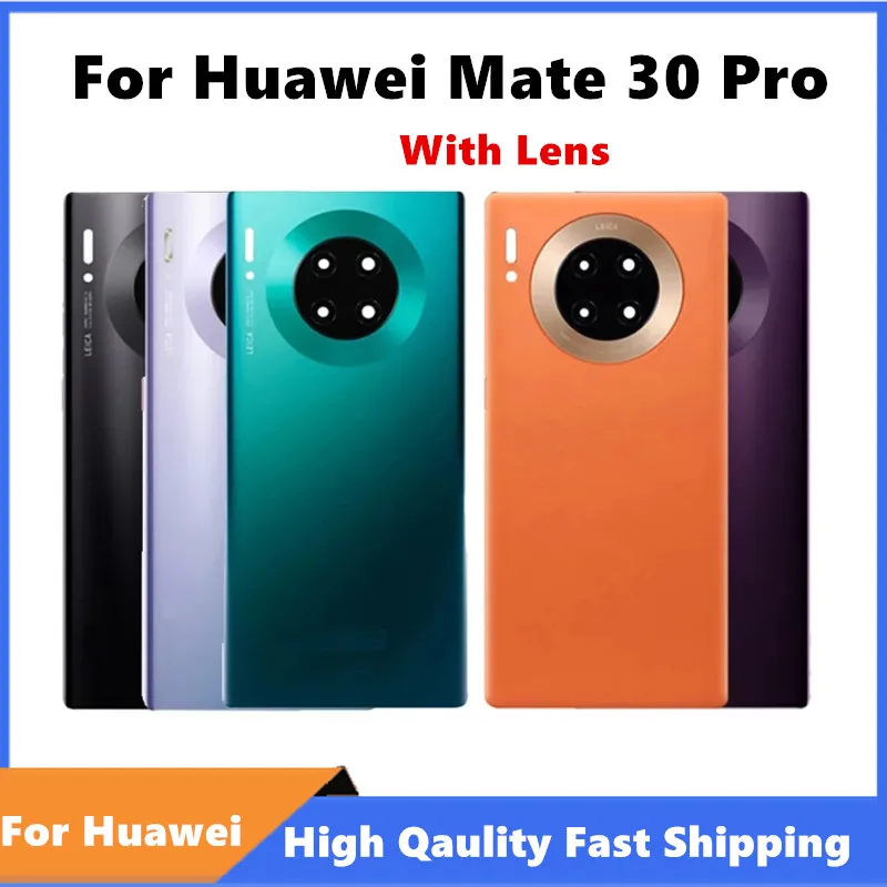 

Оригинальная запасная часть для аккумулятора задней двери Huawei Mate 30 Pro, клейкая наклейка + задняя крышка для объектива камеры, стеклянная панель 3D