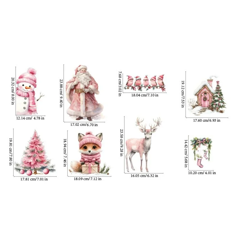 Christmas Glass Window Stickers Santa Claus Snowman Elk Sticker Merry Christmas Decorations for Home Navidad Happy New Year window stickers