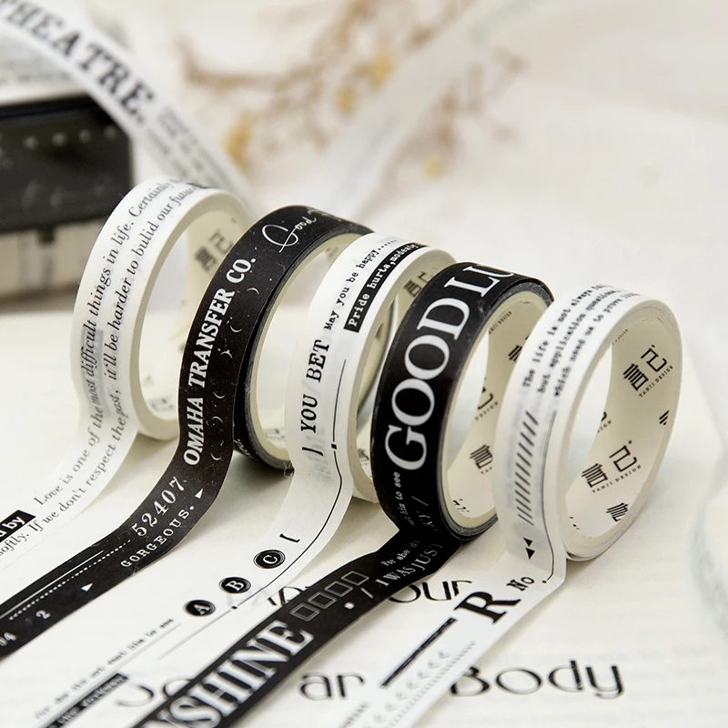 Yoofun 5 rolls Daily Life Washi Masking Tape Crafts Tape for Planner Diy Journal Decoration Gift Wrapping Scrapbooking Planner 2