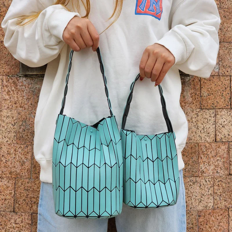 New Women's Geometric Large Capacity Girls Bag Bolsa Luxury Brand Designer Geometric Shoulder Crossbody Bag Folding Handbag