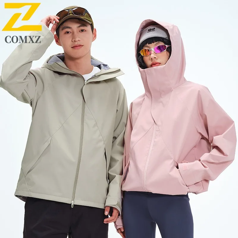 COMXZ Versatile Outdoor Mens Jacket Lightweight Mountaineering Windproof Jackets Premium Hooded Travel Durable Autumn Coats
