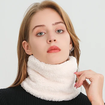 Cashmere Warm Collor Ring Winter Scarf Solid Plush Thick Outdoor Sports Men Women Children Neckerchief Full Face Mask Muffler