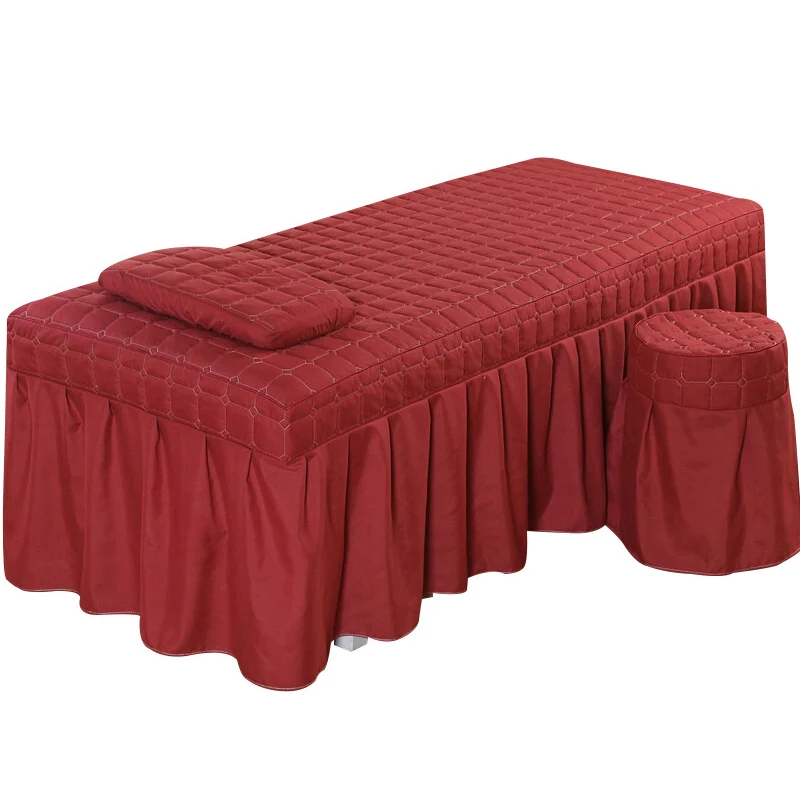 Beauty Salon Bed Sheet Salon Thick Quilting Mattress Brief Beauty Bed Skirt Bedspread With Face Hole Body Massage SPA Bed Cover 5
