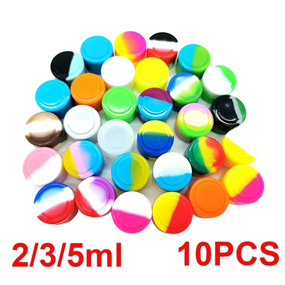 10PCS Silicone Container 2ML 3ML 5ML 7ML 11ML 22MLTank Storage Box Color Mixing Non stick Concentrate Container Tank Oil Wax Box