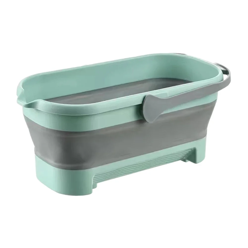 Rectangular Fishing Bucket with Handle Foldable Mop Bucket Large Capacity Portable Washing Tub Anti-Slip Home Cleaning Supplies