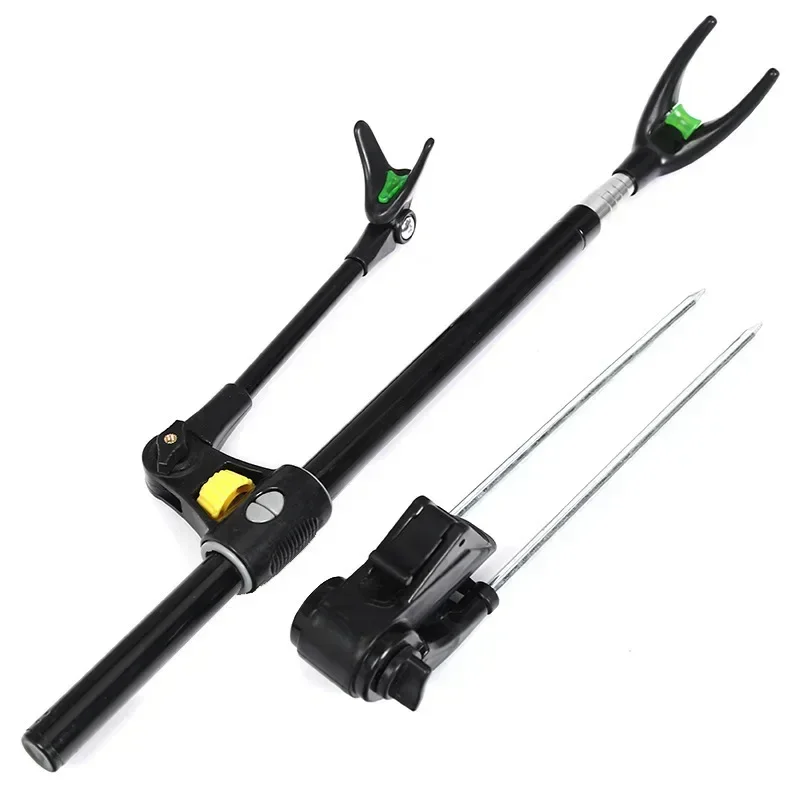Fishing Rod Bracket 1.7M/2.1M/2.4M Stainless Steel Thickened Telescopic Fishing Rod Bracket Fishing Rod Dual Purpose Bracket Holder