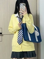 Mint Pink Open Cardigan Sweater Women's Loose Long Sve Milk Flavor Cherry JK orm Knitted Outerwear Autumn Winter Sweet...