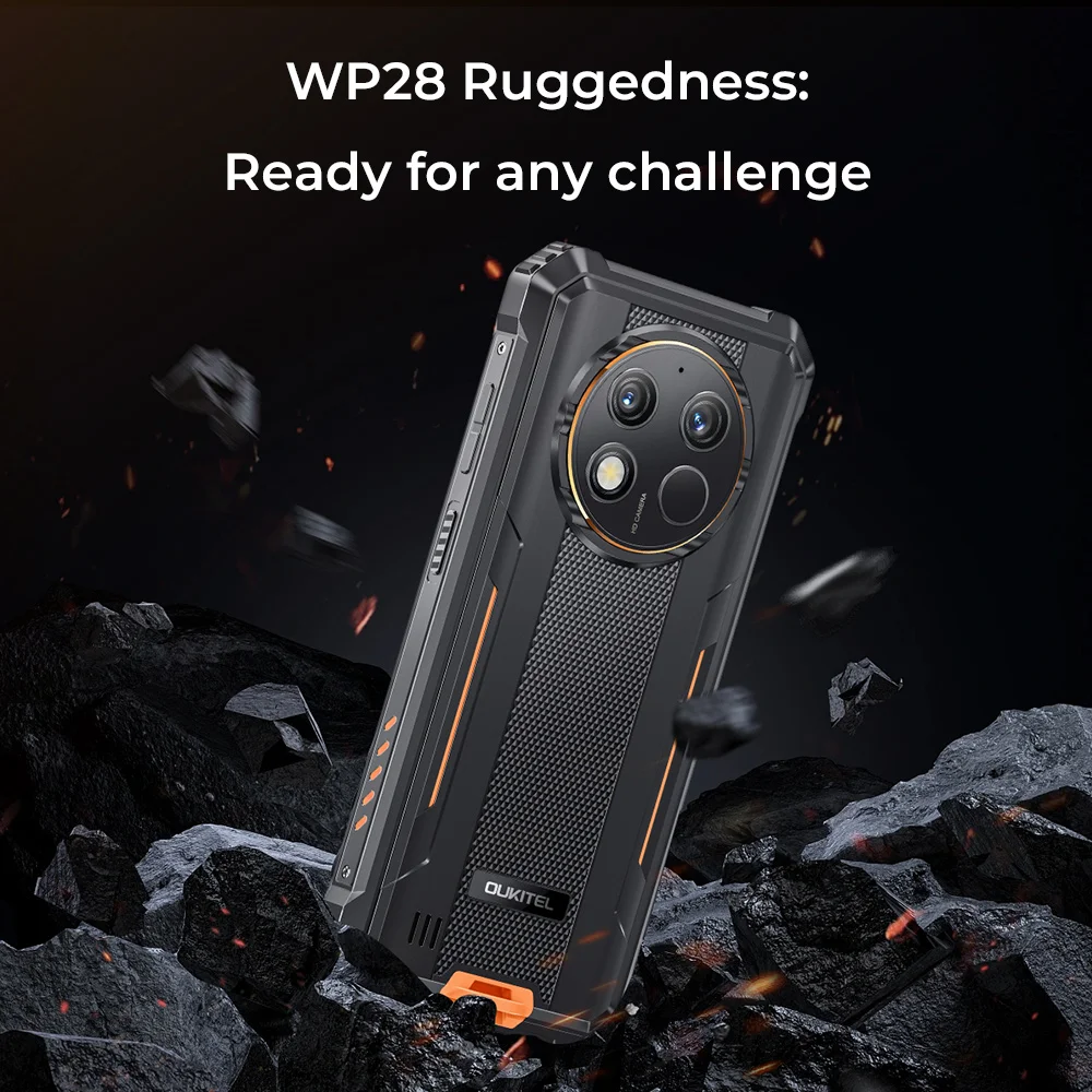 Oukitel WP28 8GB+256GB Rugged Smartphones 6.52'' HD+ 10600mAh Android 13  Mobile Phone 48MP Camera Cell phones NFC - AliExpress