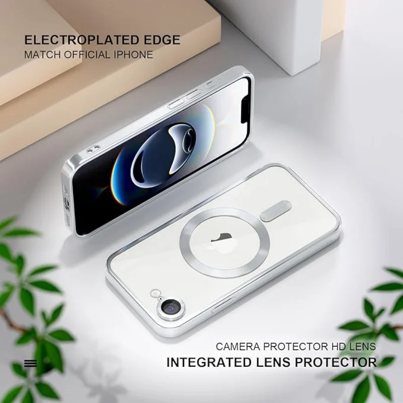 Magnetic Titanium Case with Screen Protector and Camera Cover - Metallic Glossy Luxury Finish