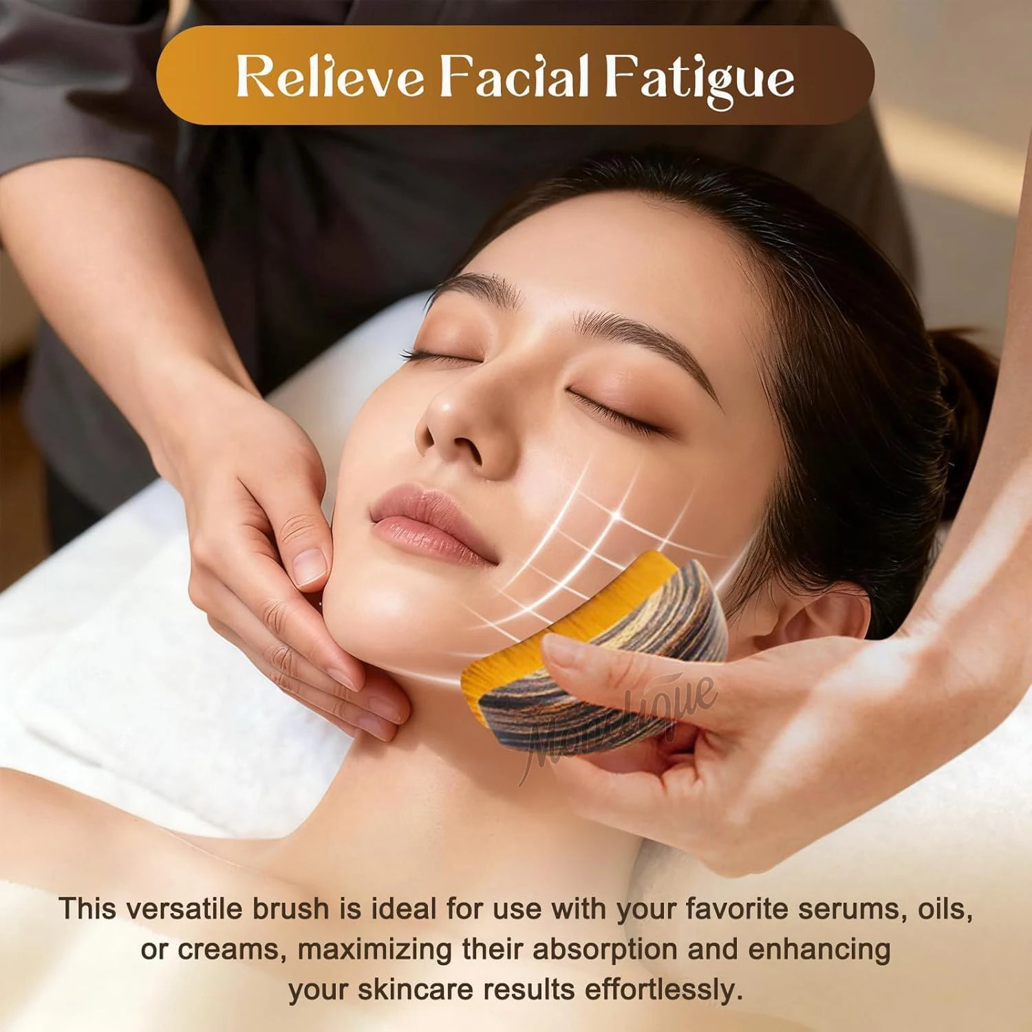 Contour Face Brush Face Lymphatic Drainage Massager Anti-Puffiness Enhancing Jawline Ergonomic Massager Tool Emulsion Applicator