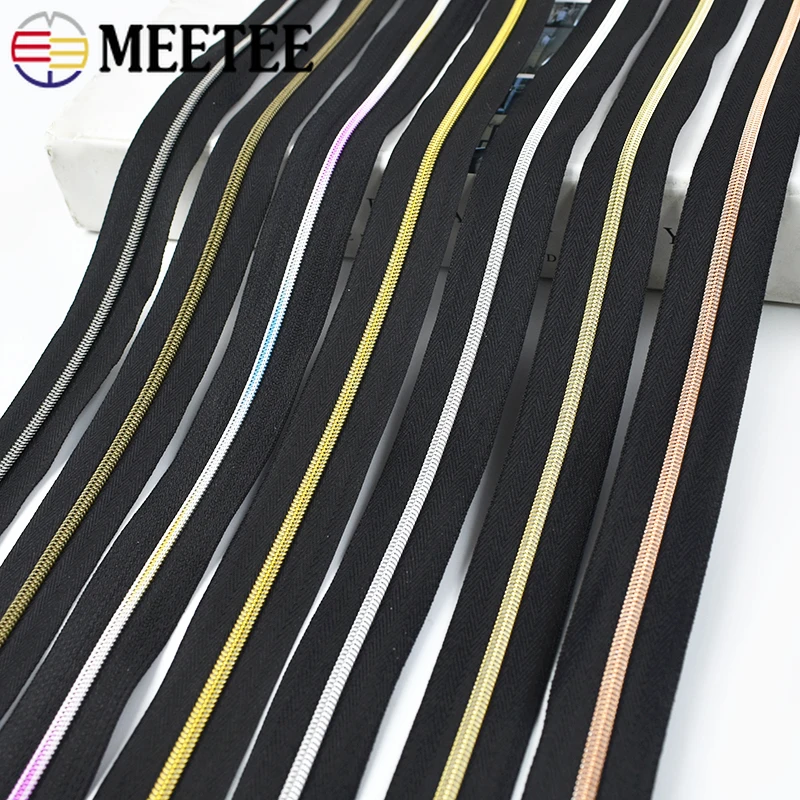 

5/10Meters Meetee 3# 5# Nylon Zippers Colorful Tooth Coil Zip Tailor DIY Bags Garment Clothing Zipper Replace Sewing Accessories