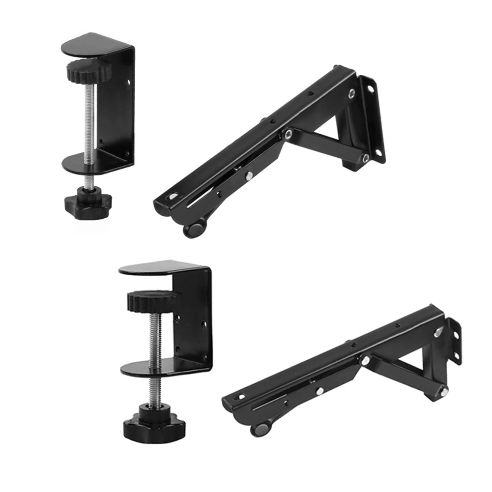 1pc Adjustable Furniture Clip Punch-Free Folding Bracket Telescopic Storage Rack Leveler Leveling Furniture Feet