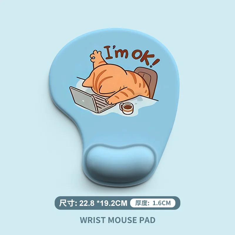 Alfombrilla de ratón de animales de dibujos animados, cómoda almohadilla de soporte para muñeca de silicona suave, alfombrilla de ratón ergonómica duradera para ordenador de oficina en casa