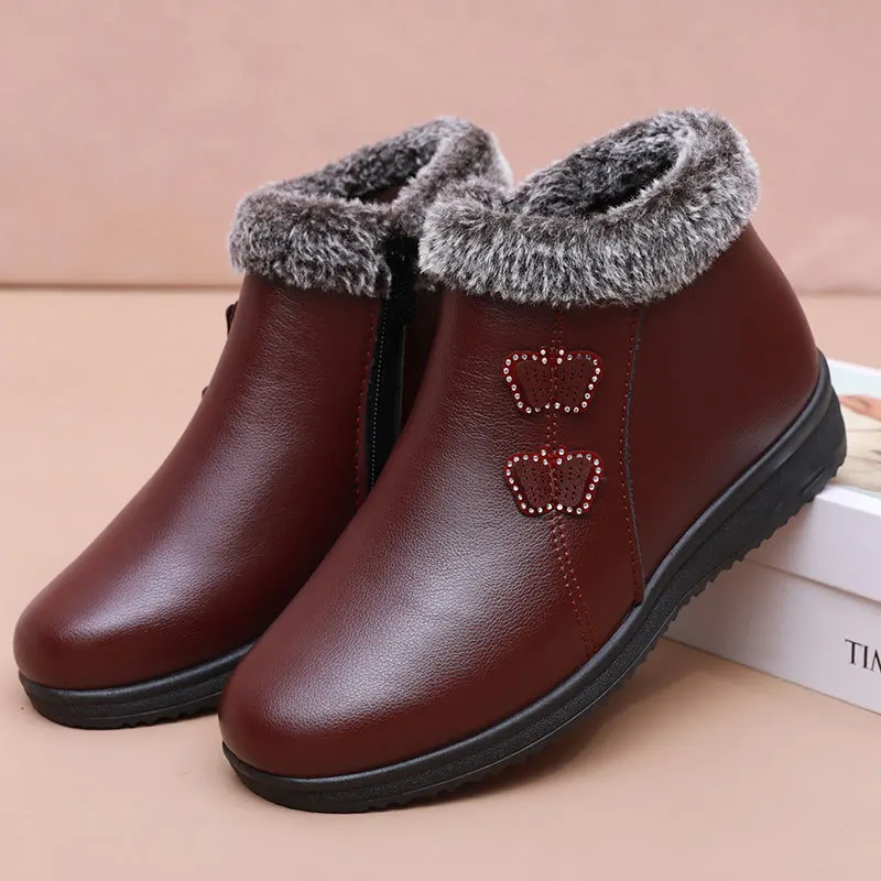 Winter Mom Cotton Boots 2023 New Arrival Ladies Warm Plush Shoes Short Boots Women Cozy Velvet Shoes Black Women's Ankle Boots
