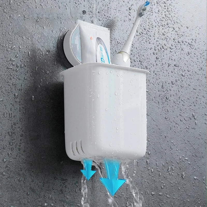Toothbrush Wall Mounted Holder Toothpaste Mouth Cup Drill-Free Bathroom Storage Shelf Portable Rack storage rack,bathroom shelf,bathroom storage shelf,storage shelf,bathroom accessories,bathroom corner shelf,toothbrush holder set,floating shelves