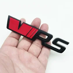 Premium 3D Metal RS Logo Car Emblem & Badge - Style36 (Sticker Red Black)