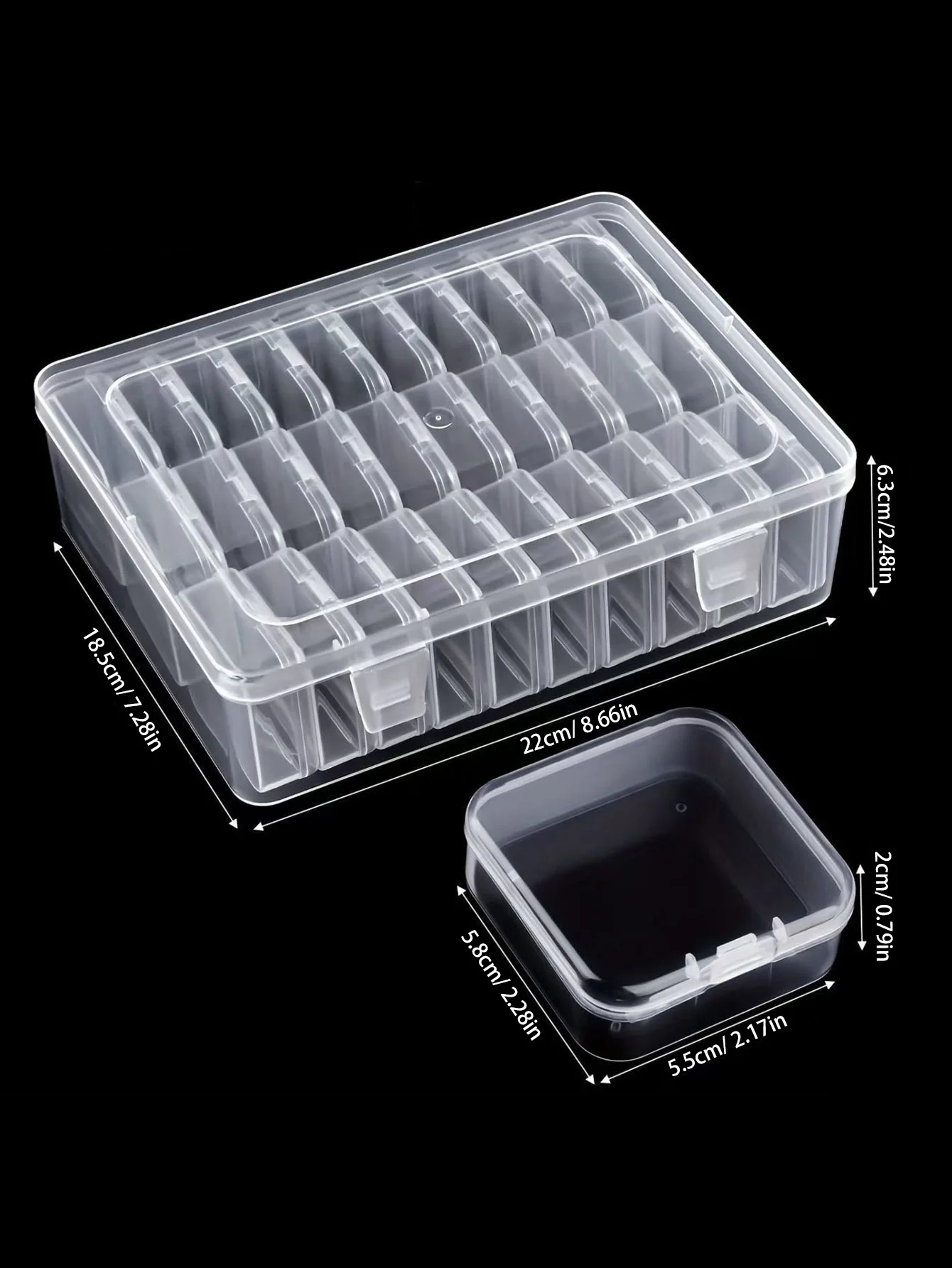 1 Set Of 30pcs Transparent Plastic Storage Box Mini Small Grid With Lid Square Jewelry Pearls And Miscellaneous Items_voghion.com