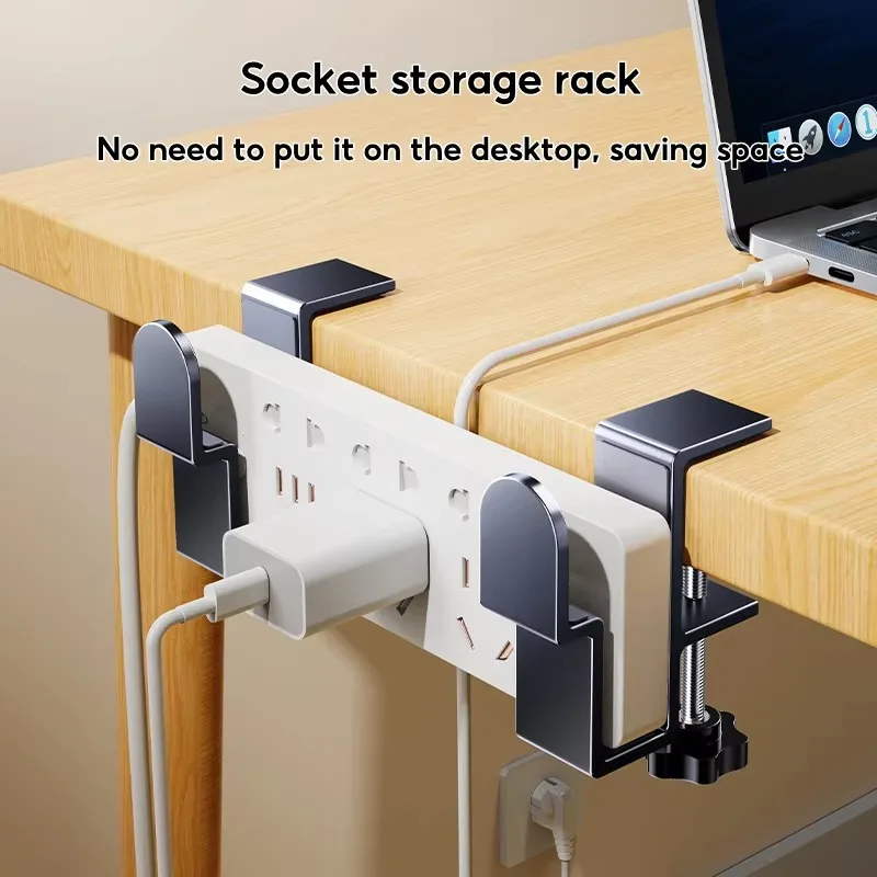 Eary 2 Pcs/Set Desk Side Storage Adjustable Laptop Holder for Home Office Clamp-on Shelf Tablet Computer Organizer For Bag Hooks