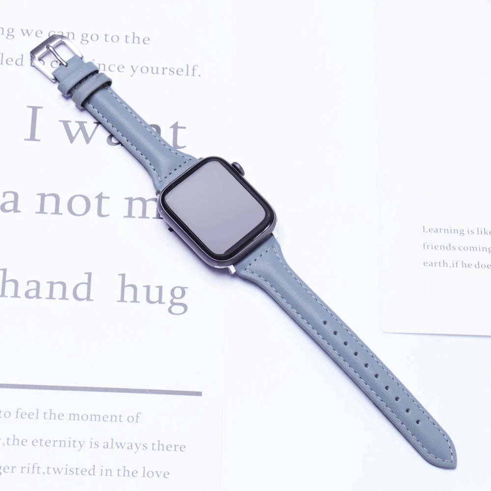 ตัวเลือกสินค้า สายนาฬิกาหนังบางสำหรับ Apple Watch ทุกรุ่น