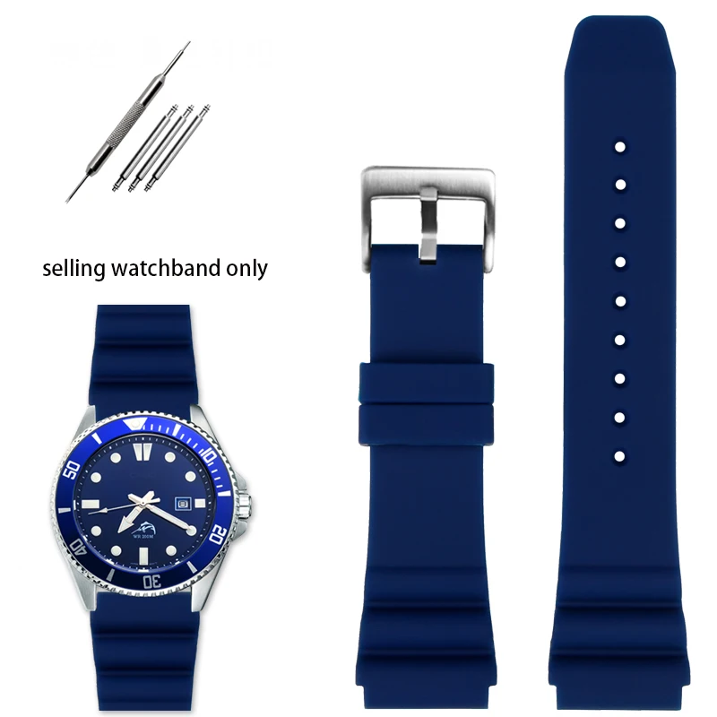 Cinghie In Gomma Curva Blu E Nera Seiko Turtle Crafter - Foto 11