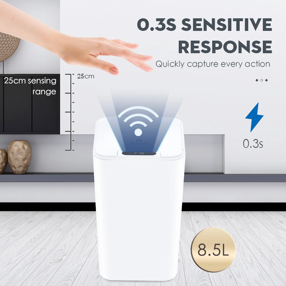 Smart Sensor Trash Can Electronic Automatic Bathroom Waste Garbage Bin Household Toilet Waterproof Sensor Bin
