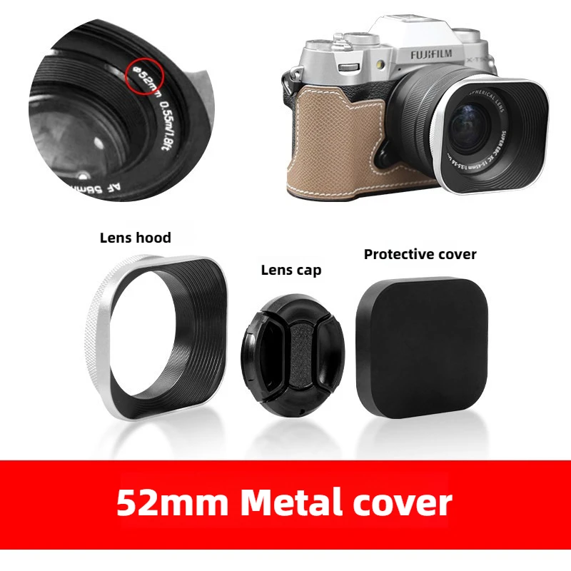Aluminum Alloy Metal Square Lens Hood Lens Protector