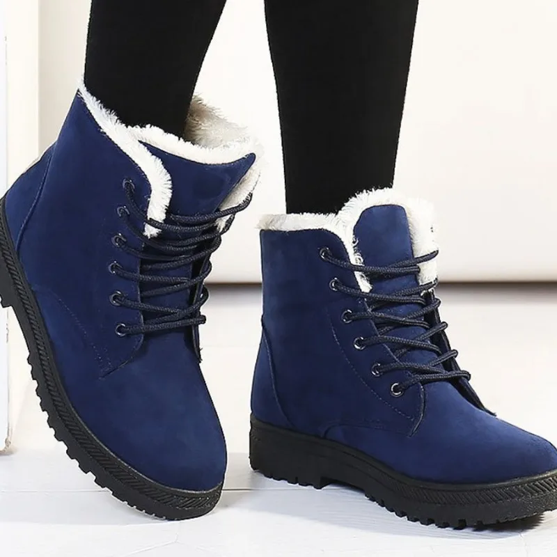 Women Boots Korean Style Women Boots for Winter 2023 Snow Boots Ankle Winter Shoes Women Fur Botas Mujer Low Heels Short Boot