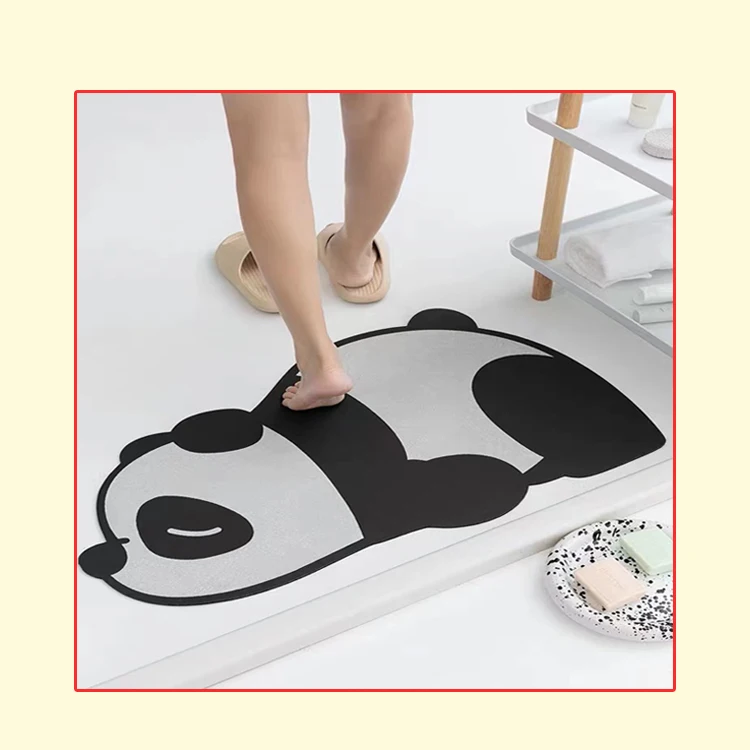 

Diatom Mud Bath Mat Cartoon Image Non-slip Mat Accept Dirt Resistant Machine Washable OEM Carpet