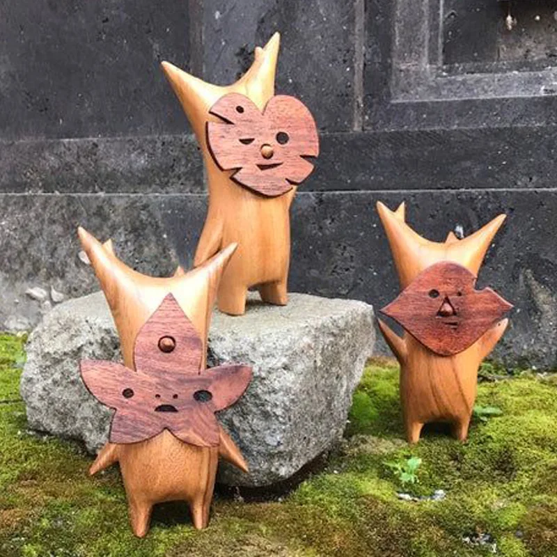Wooden Korok Statue Resin Handwork Statues Family Game Lovers