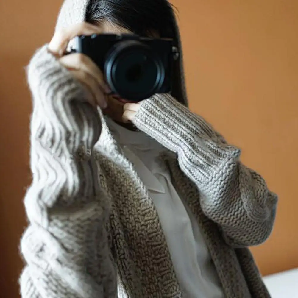 

Модная женская вязаная куртка с узором, моющийся Женский вязаный кардиган, защищенный от холода, длинный стильный кардиган, пальто