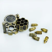 Metal Polyhedral Dices Set With Revolver Cylinder Dices Storage Multi-Sided Dices Adult Kid Plaything Perfect For 2