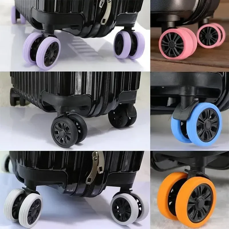 8 Pcs Silicone Wheels Protector Suitable for Two-wheeled Luggage Reduce Noise Silent Caster Sleeve Suitcase Accessories 5