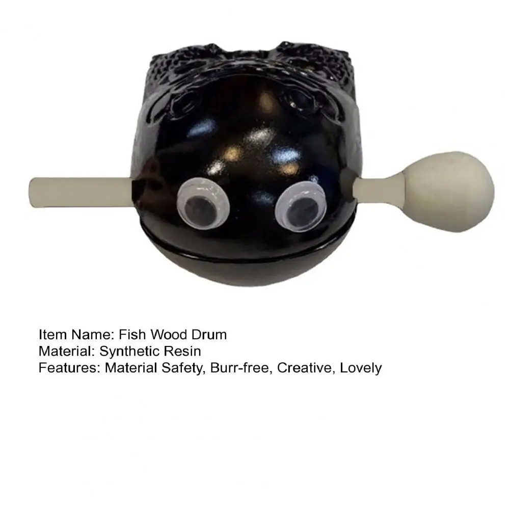 Fish Wood Drum Stickers Lovely Drumstick Traditional Art Product Stress Relief Calm Down Percussion Instrument Wooden Knock Toy