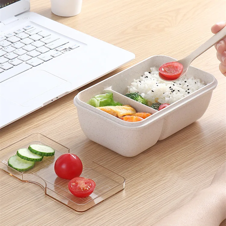 Buy Wholesale China Wheat Straw Plastic Bento Box Microwave Heated Box  Large Capacity Lunch Box & Lunch Box at USD 0.59