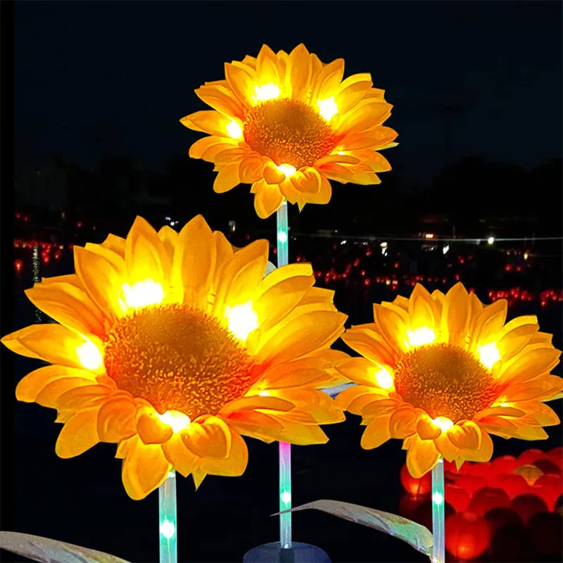 

Solar Sunflowers Lights Lawn Garden Light Waterproof Solar Flowers Pathway Solar Light for Patio Yard Wedding Holiday Decoration