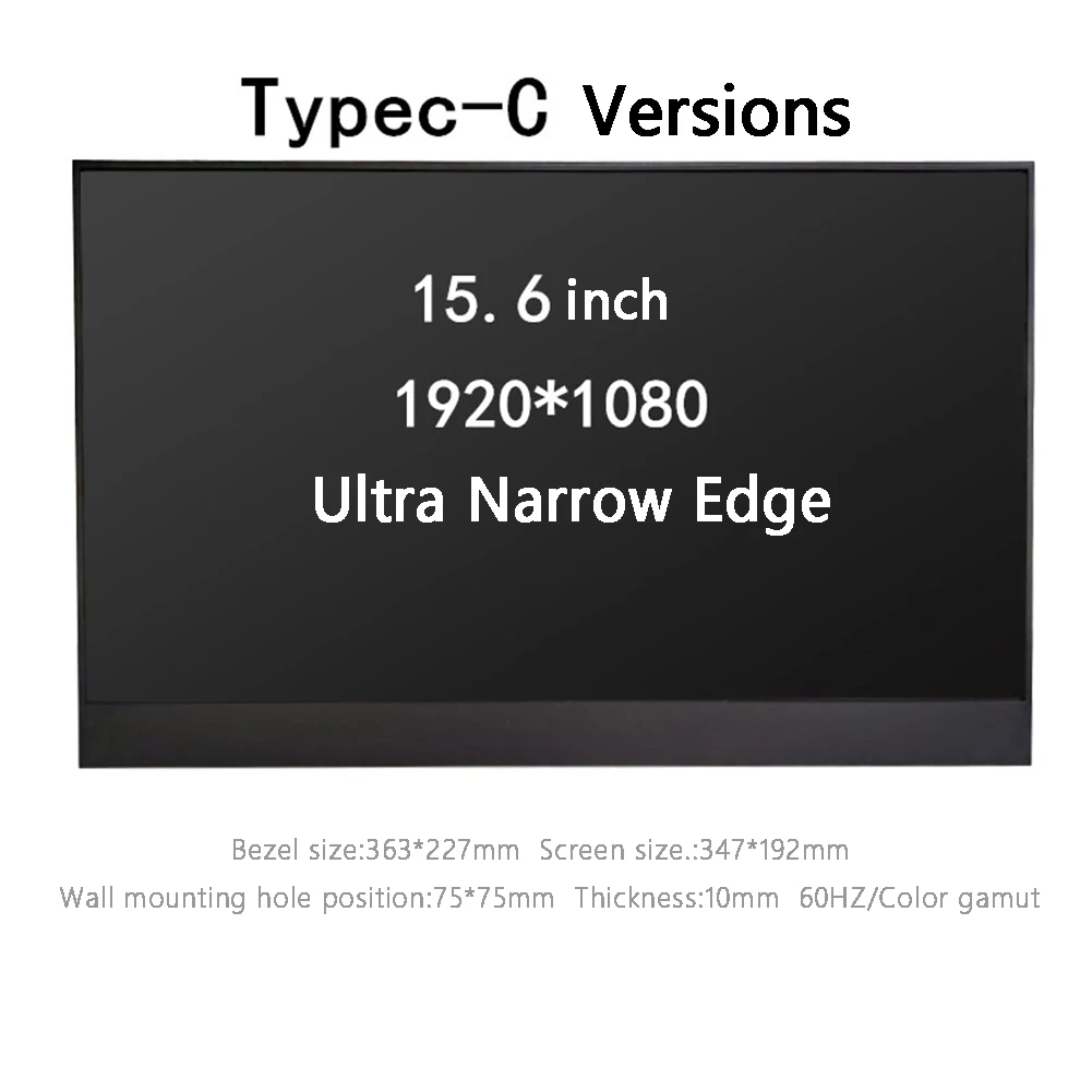 

Portable Monitor 15.6'' 1920*1080 HDMI/TYPE-C Display Screen for Laptop/PS4