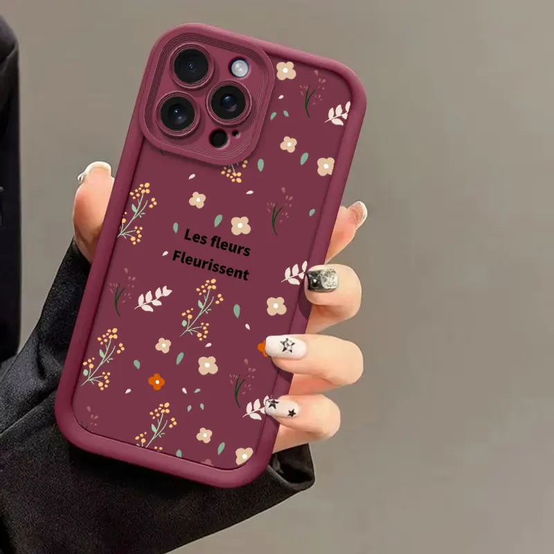 Floral Print Soft Silicone Shockproof Protective Phone Case