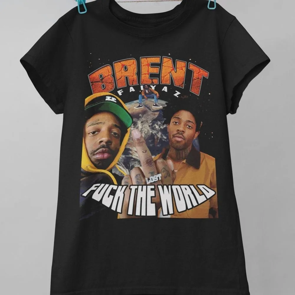 

Brent Faiyaz Live Fack The Wolrd Shirt Retro Brent Faiyaz Vintage Print T Shirt