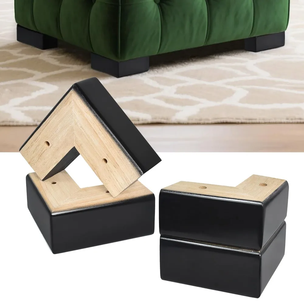 Solid Wood Legs for Furniture, L-Shaped Bed Risers, Furniture Legs for Sofa Couch Dresser Cabinet Table