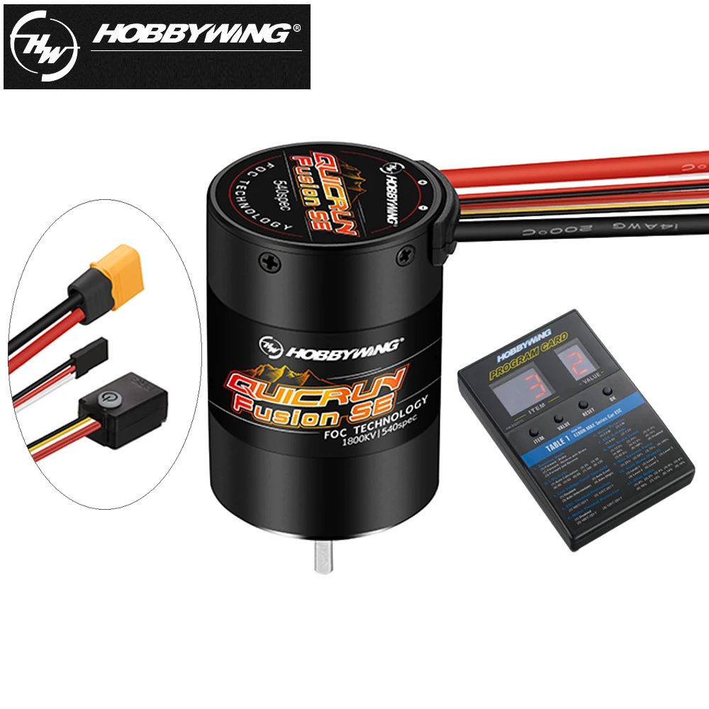 

Водонепроницаемая сенсорная бесщеточная моторная система Hobbywing quirun Fusion SE, 1200KV/1800KV, 2-3S, со встроенным 40A ESC для автомобилей 1:10