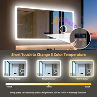 80/100/120/CM LED Bathroom Mirror with Bluetooth Dimmable Backlit Vanity Mirror with 3X Magnifier and Screen Display - Image 5
