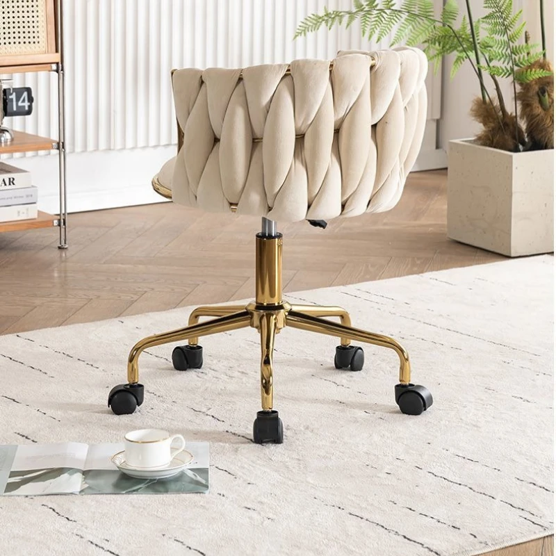 Luxury Makeup Chair Bedroom Vanity Stool Home Dressing Table Chair with Backrest Study Desk Computer Manicure Chair Design