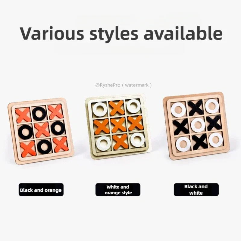 Board Game Table Games Tic Tac Toe Wooden Board Xo Chess Blocks For Classical Family Children Seniors