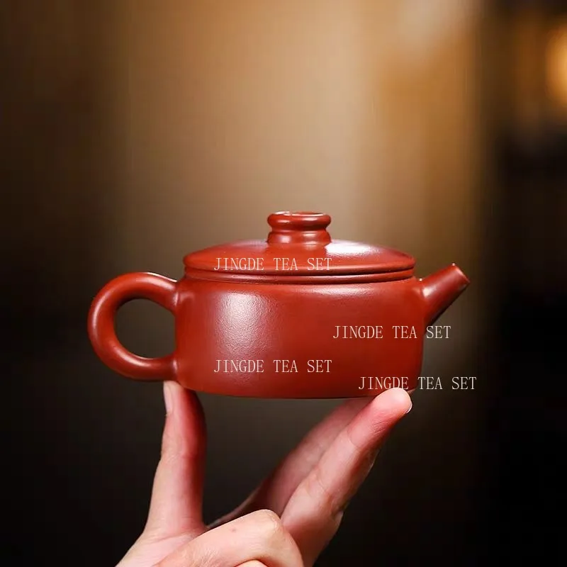 150ml Earthenware Pot of Yixing Dahongpao Coin Hanwa Pot First Class Large-diameter Teapot Chinese Household Tea Set