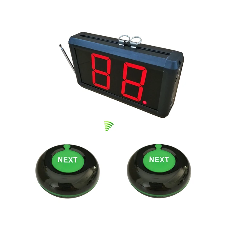 Take A Number 2-Digit Display With Next Control Button Ticket Turno Wireless Guest Waiting System Queue Management Machine wireless calling system